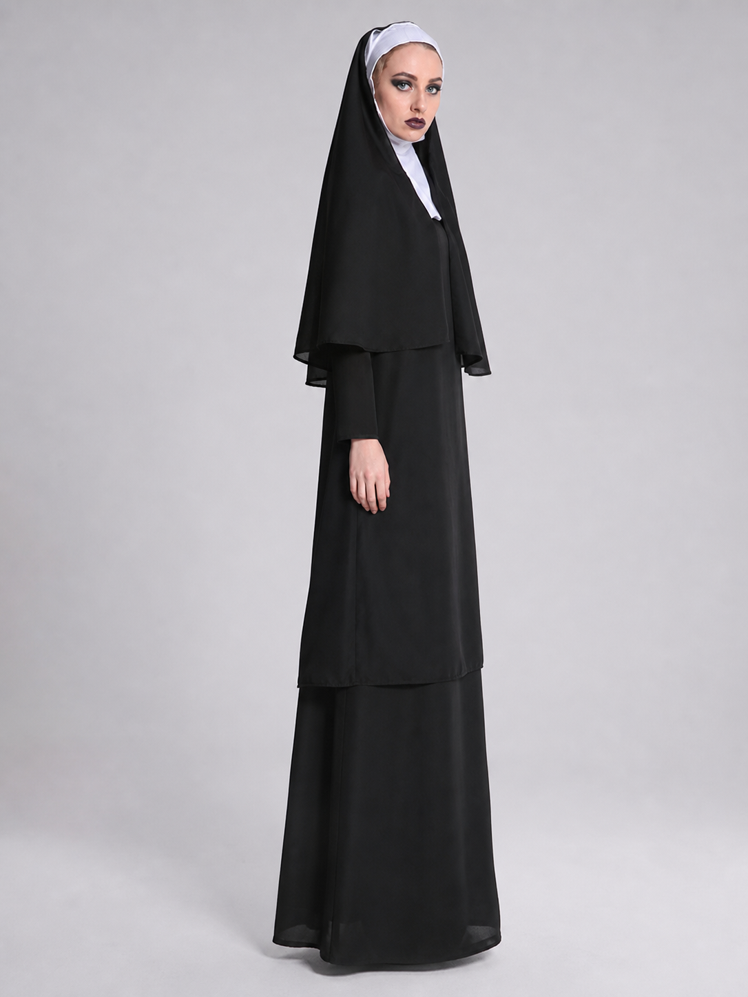 Carnival Costume for a Role-Playing Look, Black Cassock
