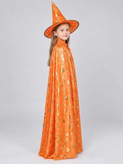 Carnival Costume with Cape and Pointed Hat