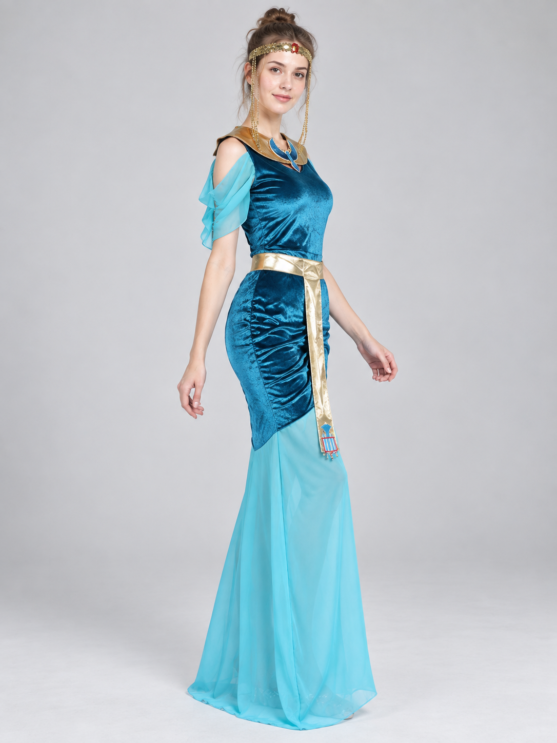 Egyptian-Style Costume with Gold Trim