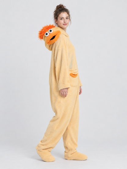 Insulated Loungewear Jumpsuit with Cartoon Design