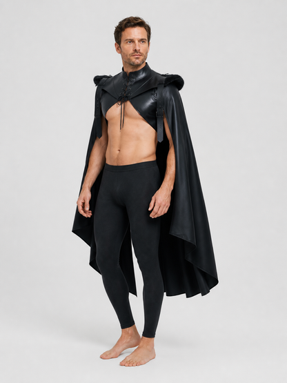 Black Death Cloak for Halloween, Vampire Costume side view