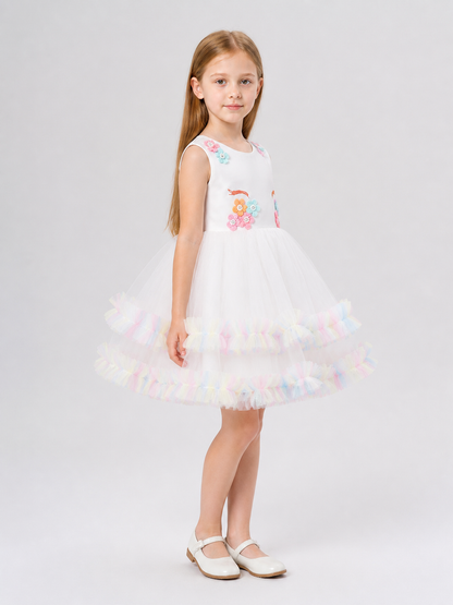 Sleeveless Princess Dress with Full Mesh Skirt side view