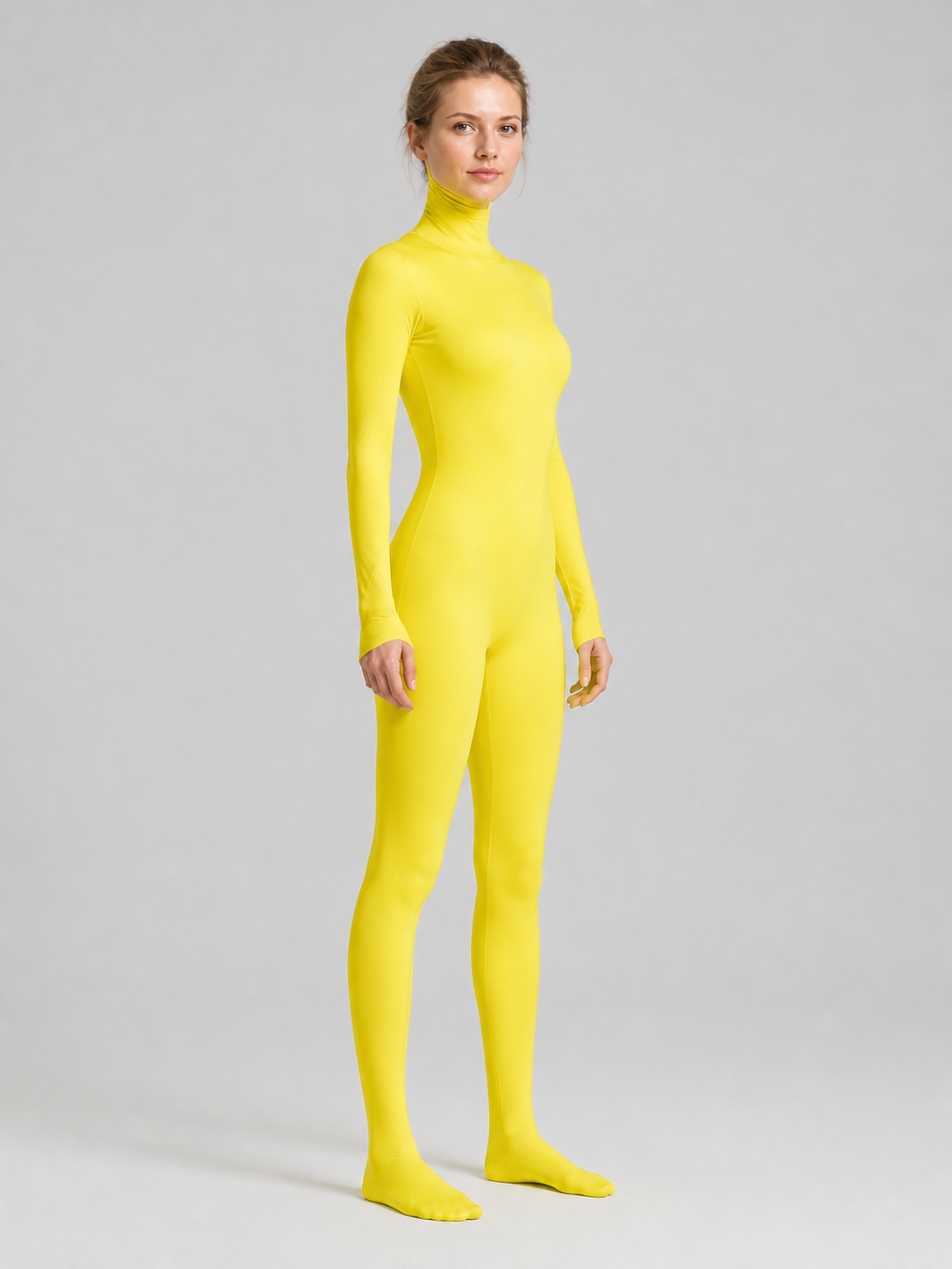 Yellow Hooded Jumpsuit Costume for Halloween side view