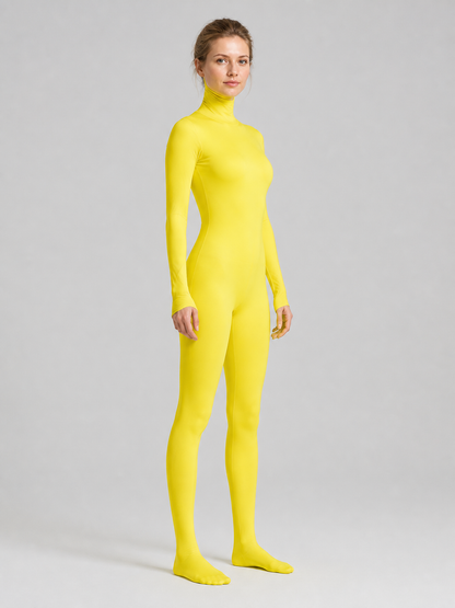 Yellow Hooded Jumpsuit Costume for Halloween side view