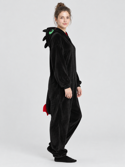 Black Dragon Hooded Kigurumi Pajama