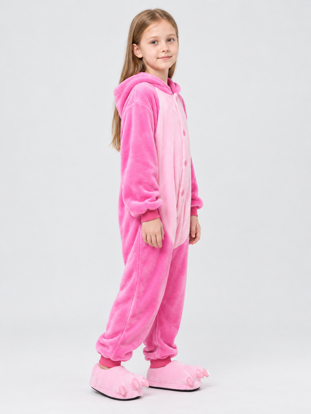 Kids' Hooded Pink Pajama Jumpsuit