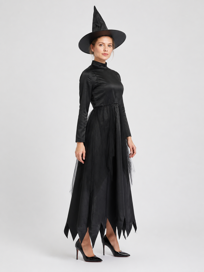 Halloween Witch Costume with Pointed Hat side view