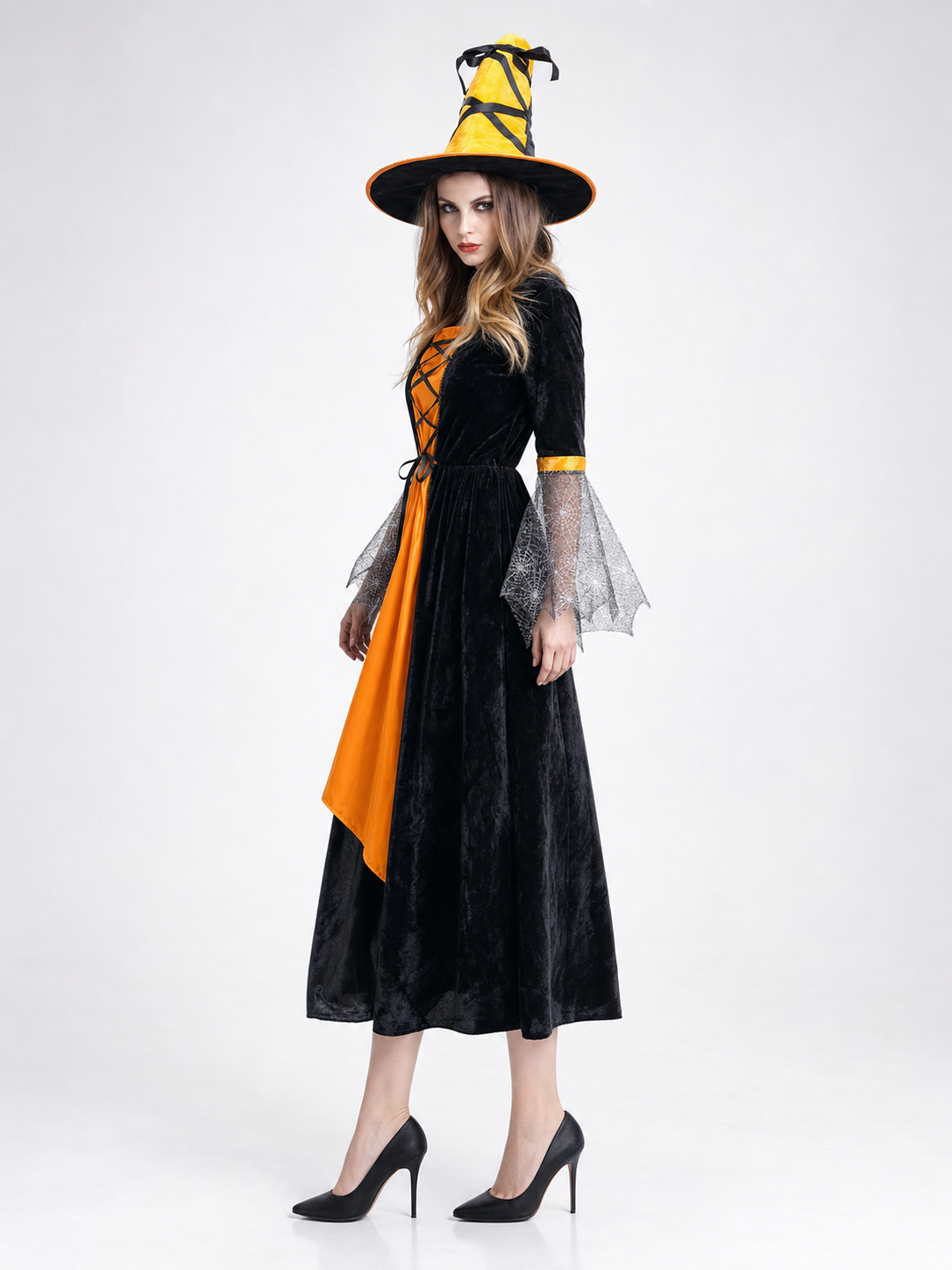 Witch Costume with Hat and Dress for Halloween