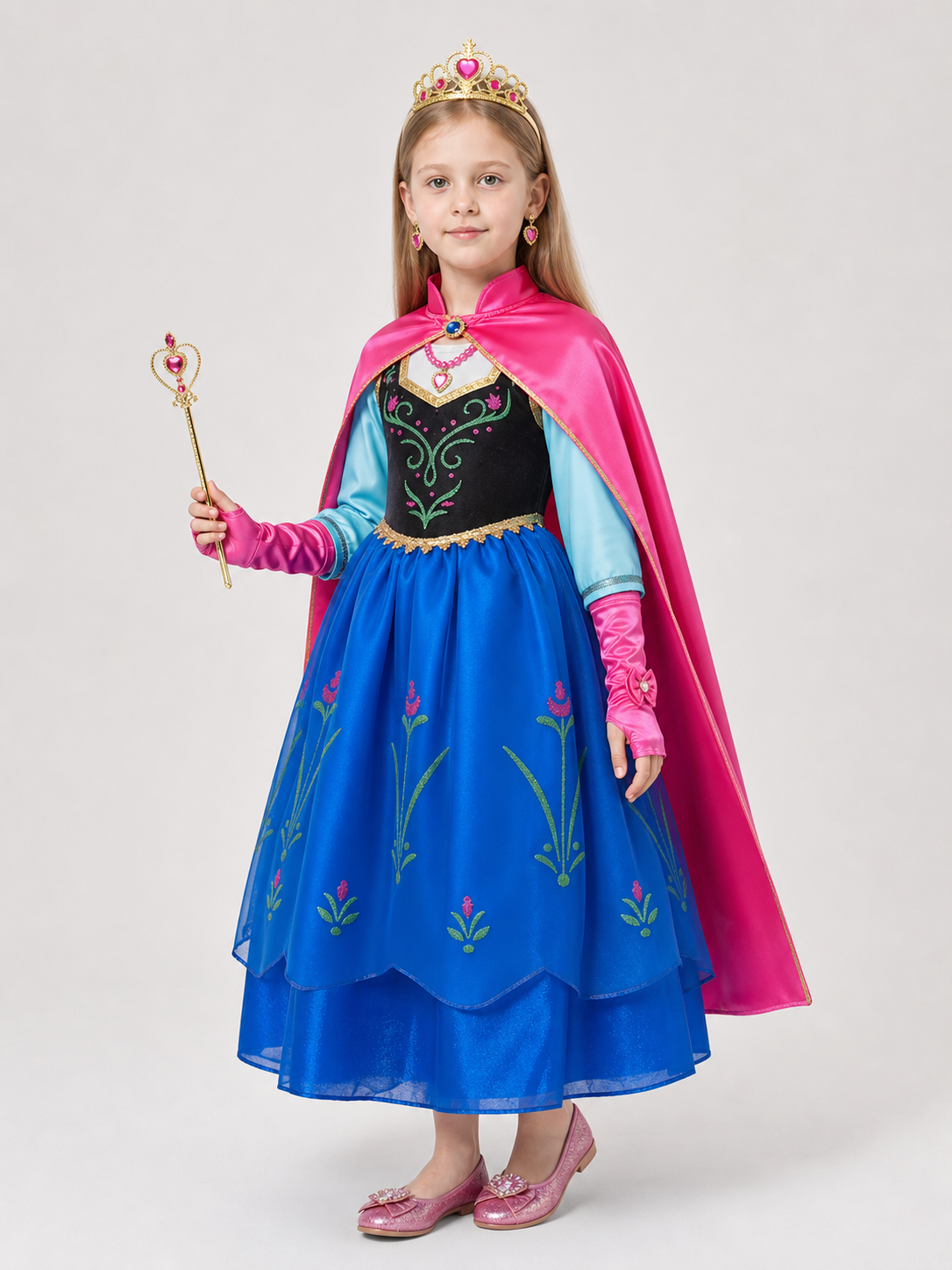 Princess Costume with Cape and Accessories side view