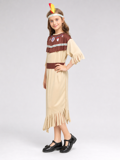Native American-style carnival costume with dress