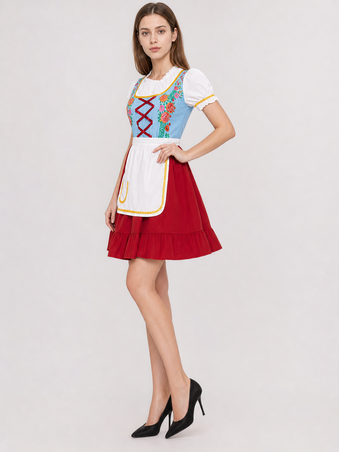 Bavarian carnival dress with apron for Oktoberfest