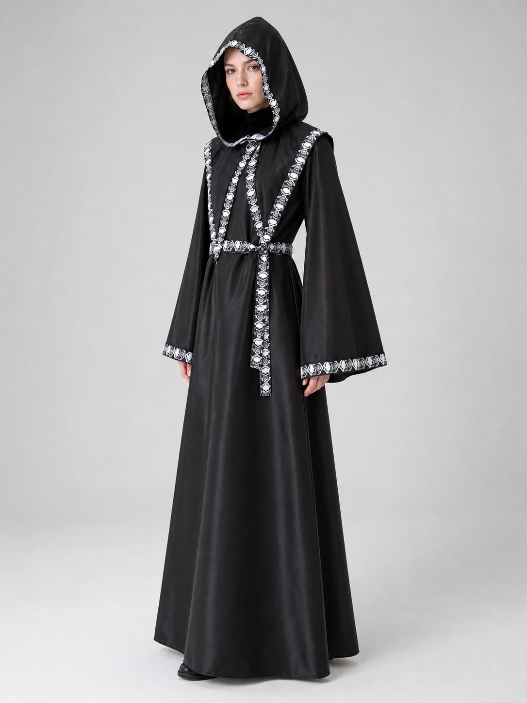 Gothic Hooded Robe with Belt