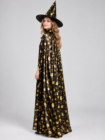 Carnival Costume with Gold Print and Hat