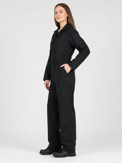 Miles Black Long-Sleeve Jumpsuit
