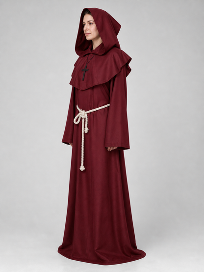Medieval Monk Costume with Hood and Belt