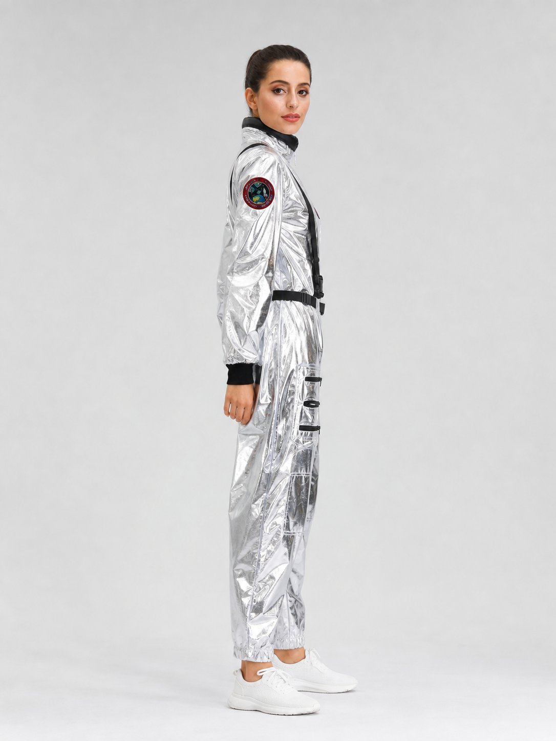 Silver Astronaut Costume — Jumpsuit with Patches