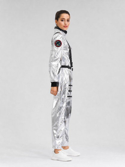 Silver Astronaut Costume — Jumpsuit with Patches