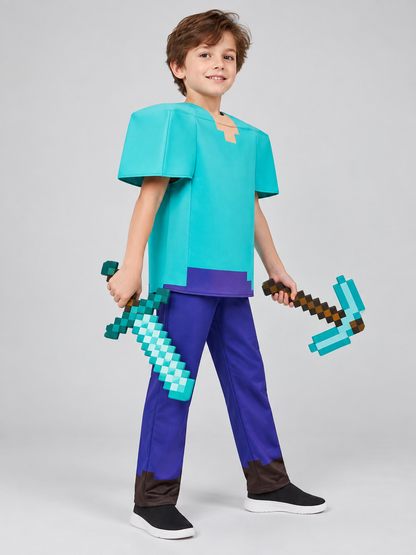 Minecraft-Style Steve Costume