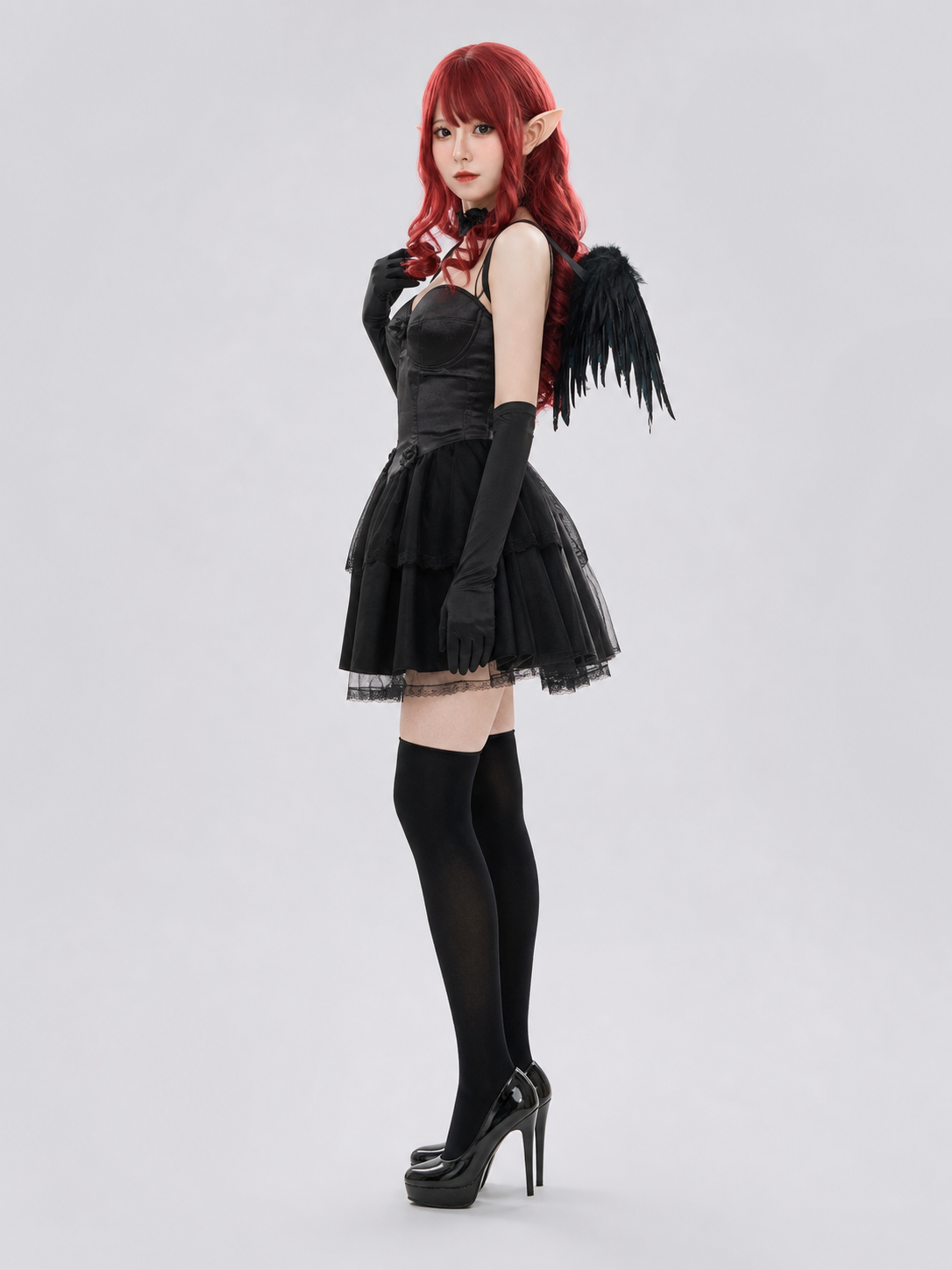 Gothic Cosplay Dress with a Full Skirt