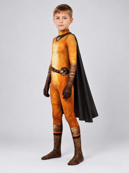 Cosplay Costume: Jumpsuit with Black Cape and Belt