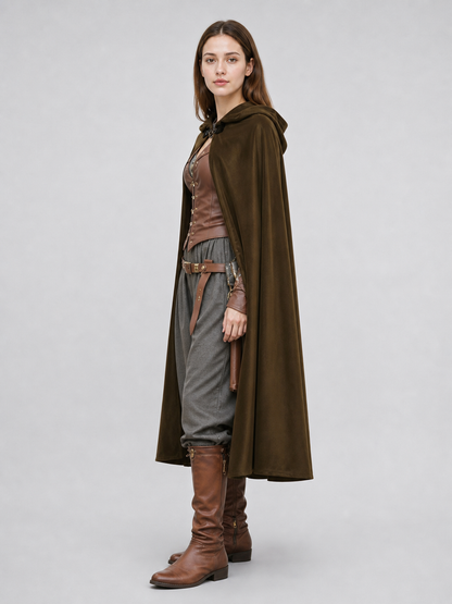 Brown Hooded Costume Cape