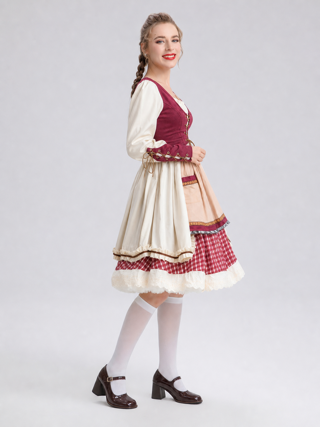 Carnival Costume with Apron and Full Skirt