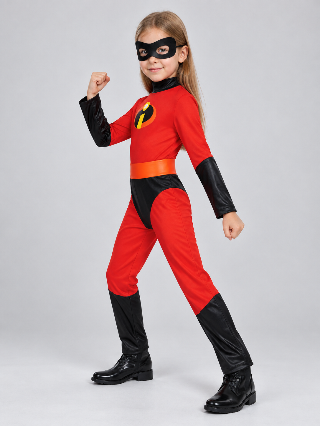 Kids' Superhero Carnival Costume with Mask, Red