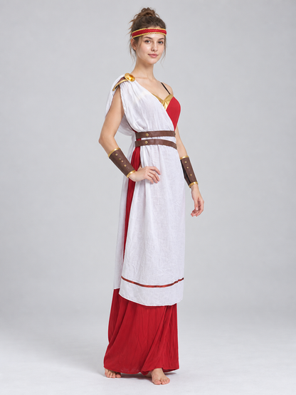 Ancient-Style Carnival Costume with White Drape