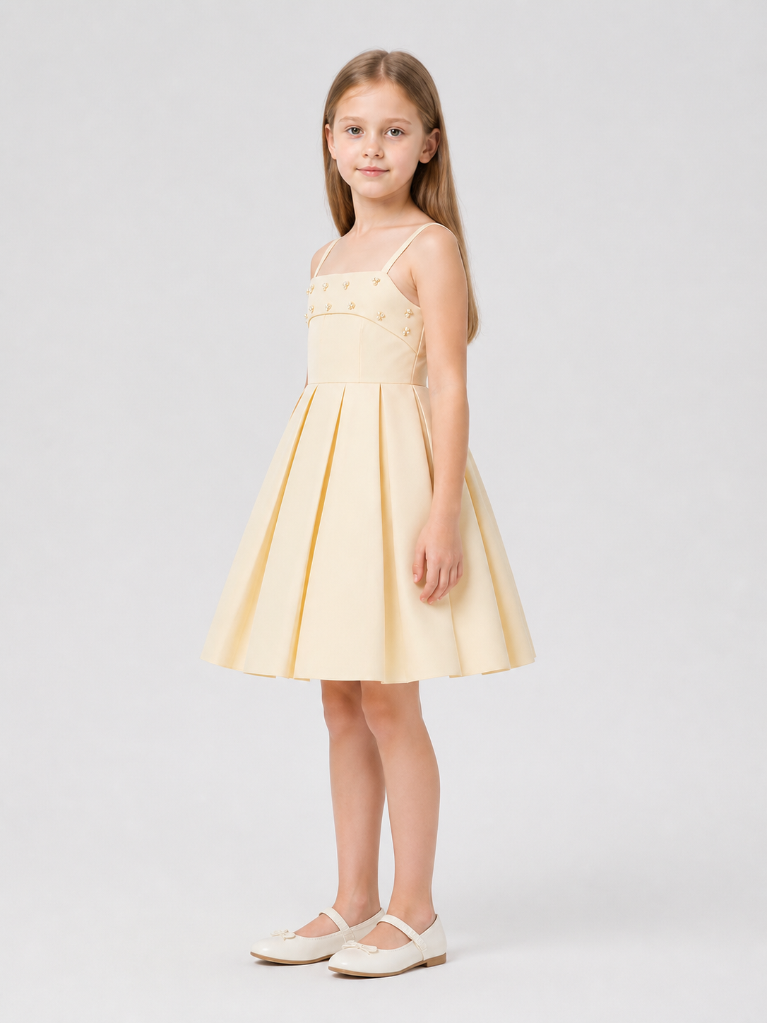 Dressy Princess Dress with Full Skirt, Champagne