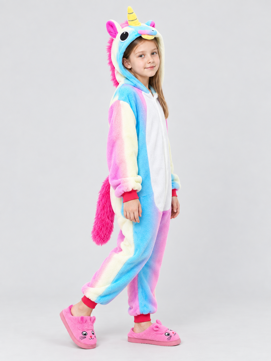 Kigurumi Pajama with Hood and Decorative Tail