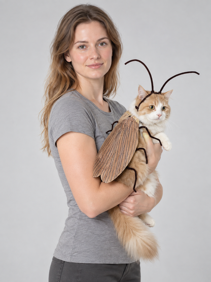 Cat Cockroach Costume with Wings and Antennae