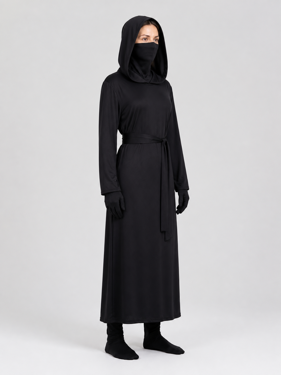 “Reaper” Cosplay Costume — Black Hooded Robe side view