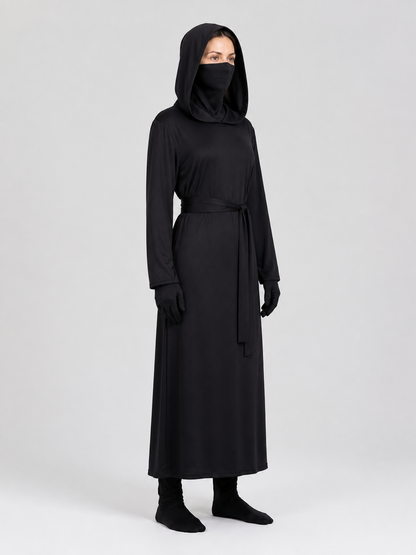 “Reaper” Cosplay Costume — Black Hooded Robe side view