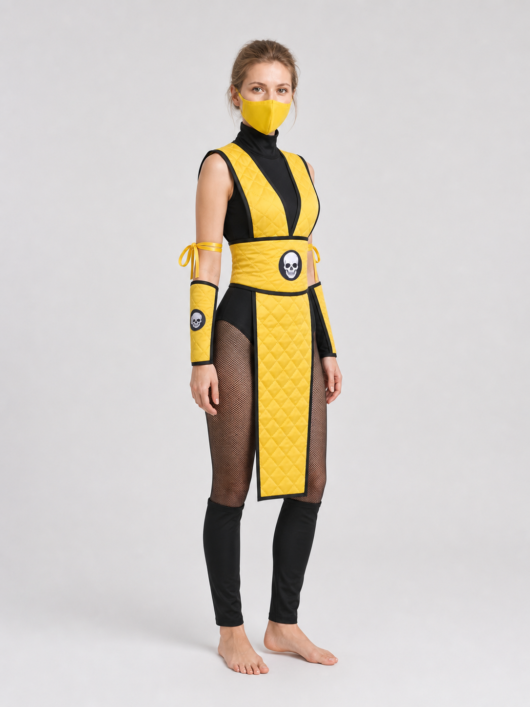 Mortal Kombat Ninja Cosplay Costume with Mask side view