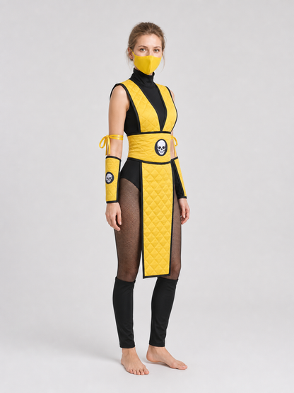 Mortal Kombat Ninja Cosplay Costume with Mask side view