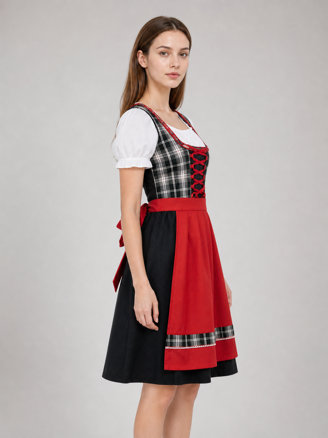 Plaid Dress Costume with Apron and Accessories