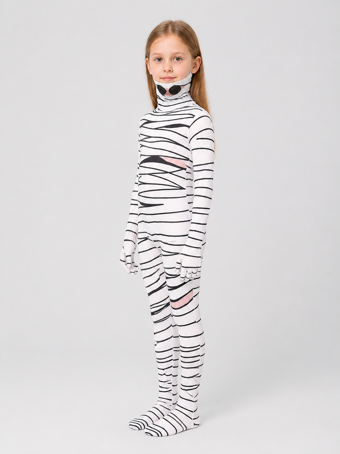 Children's Mummy Costume, Hooded Jumpsuit side view