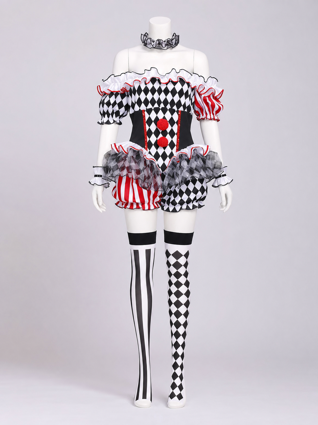 Clown Costume with Shorts and Ruffles
