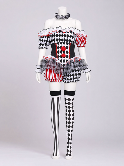 Clown Costume with Shorts and Ruffles