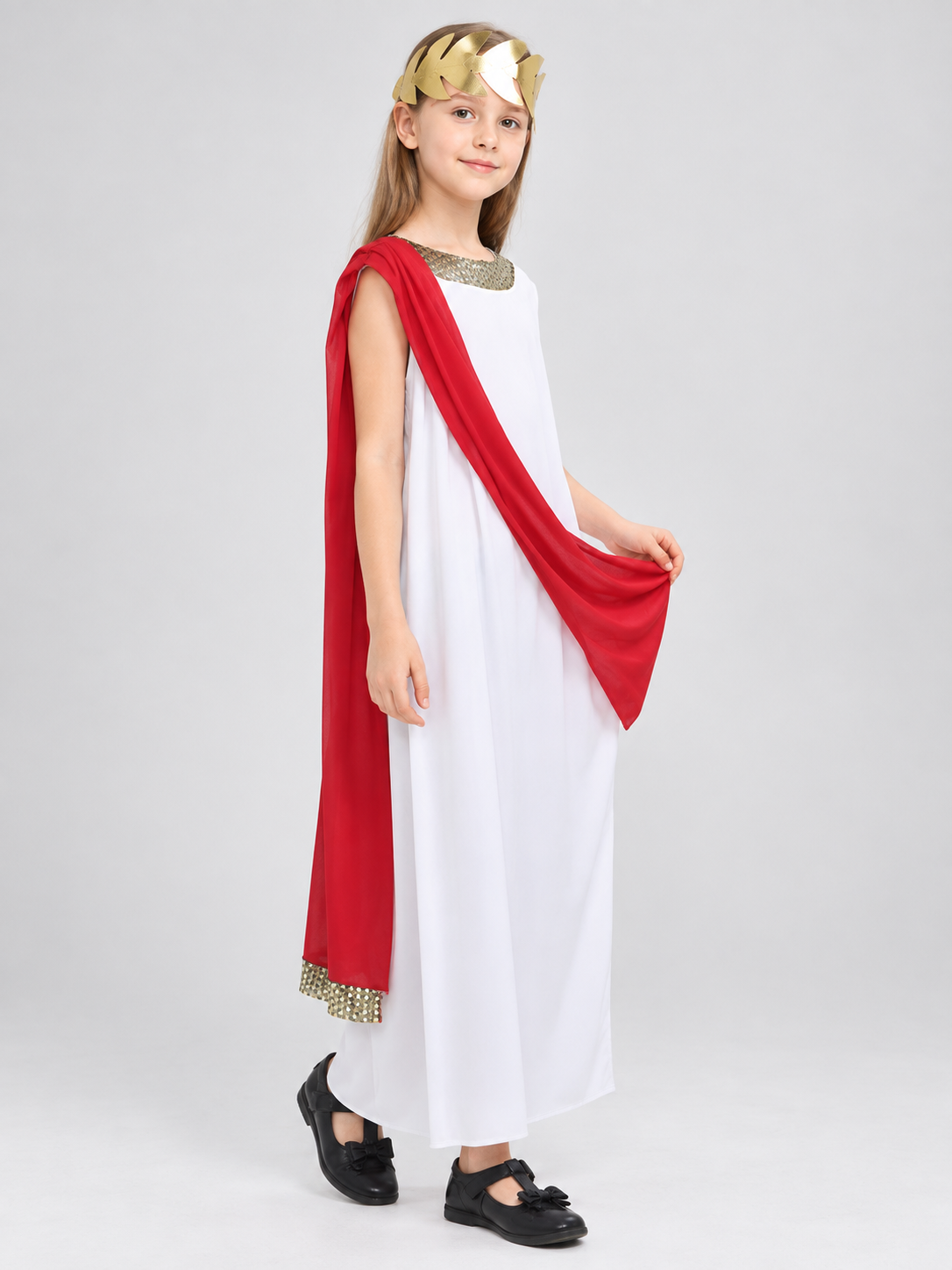 Ancient-Style Tunic Costume with Draping and Headband