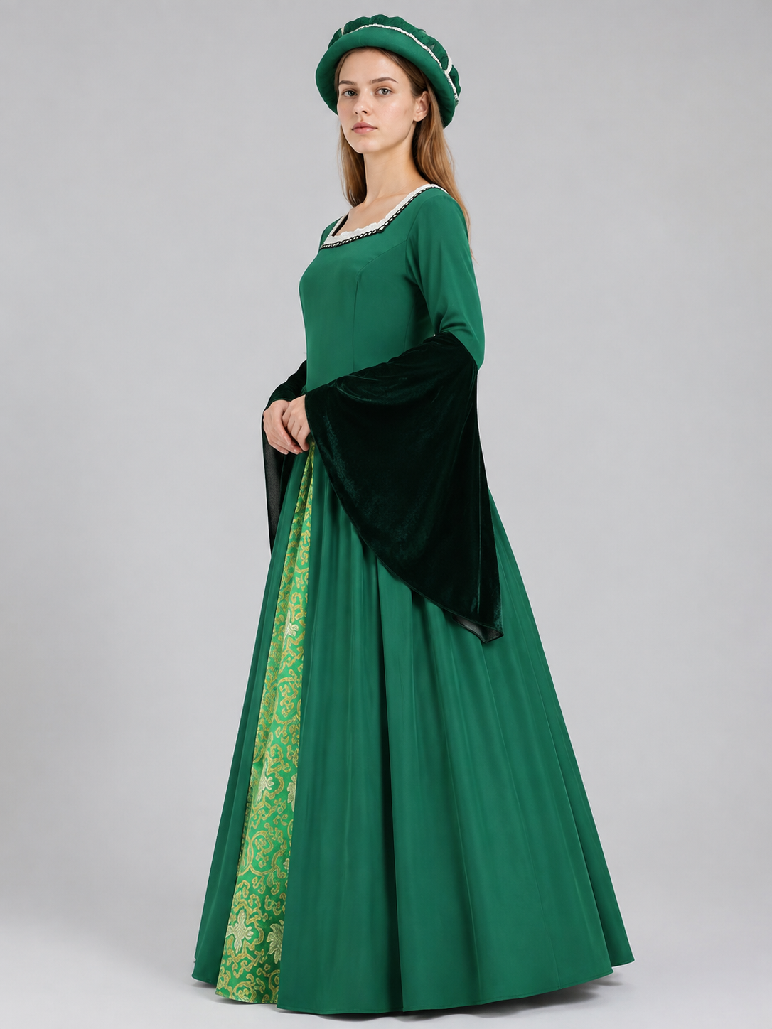 Cosplay Costume: Floor-Length Dress and Hat side view