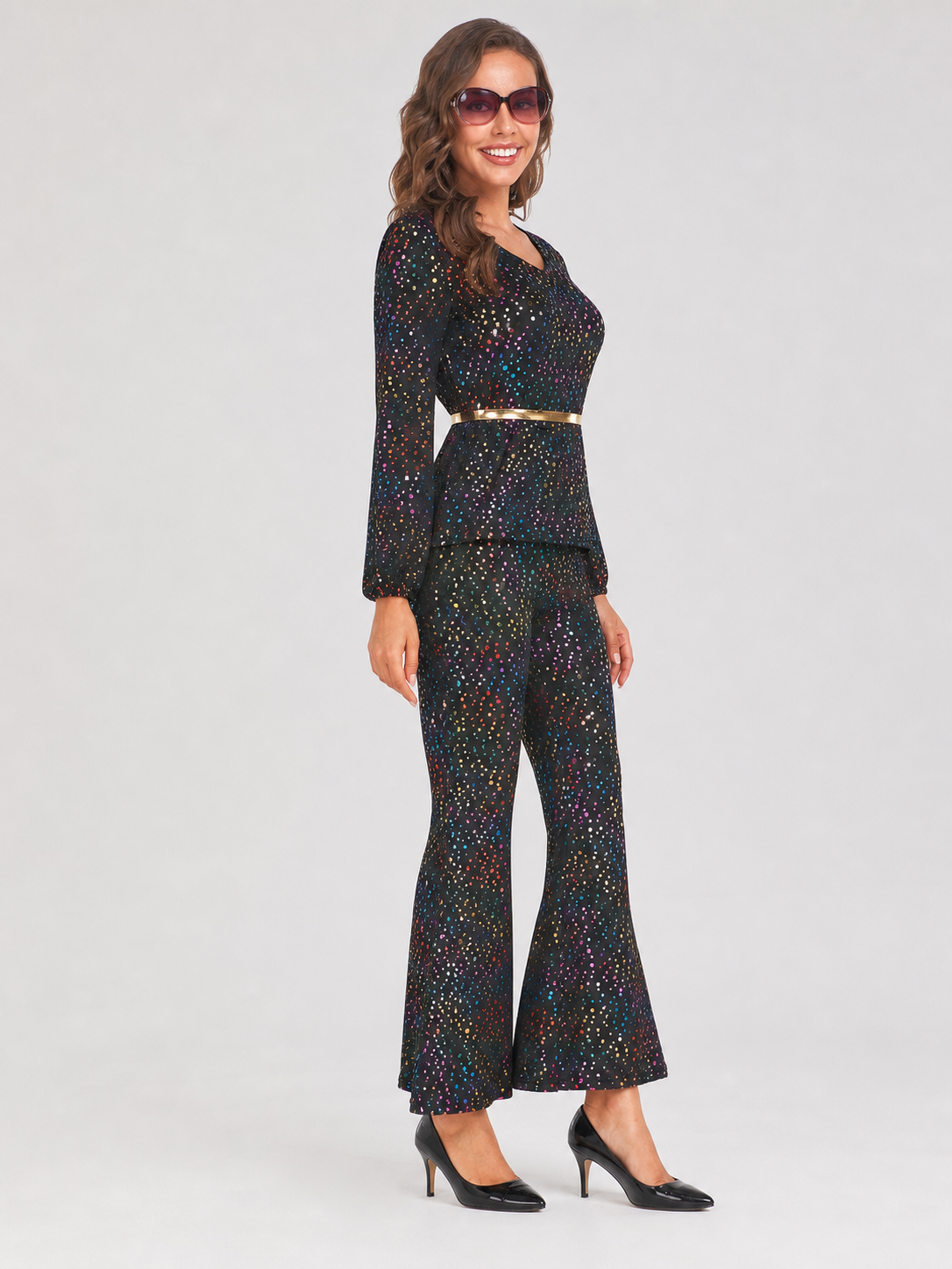 Sequin Stage Jumpsuit, Retro Disco Style