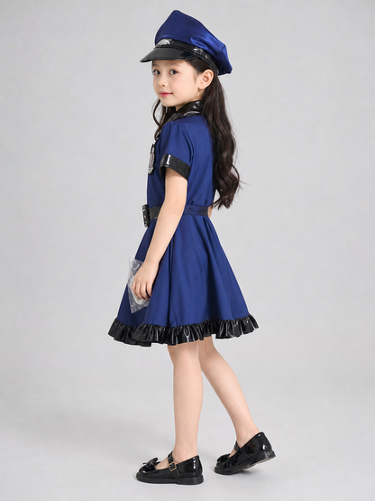 Police Costume: Dress, Hat, Belt, and Handcuffs