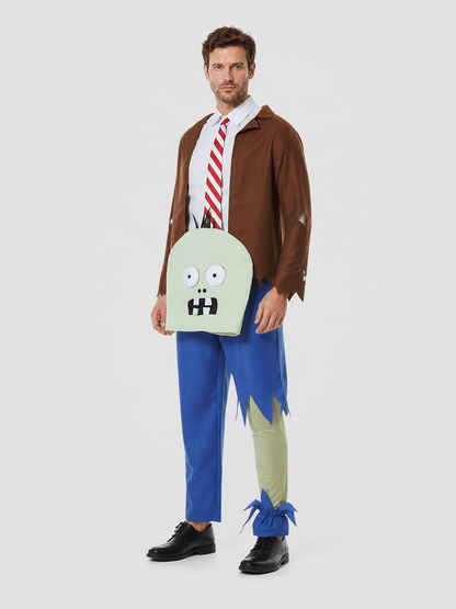 Plants vs. Zombies Zombie Costume with Headpiece side view