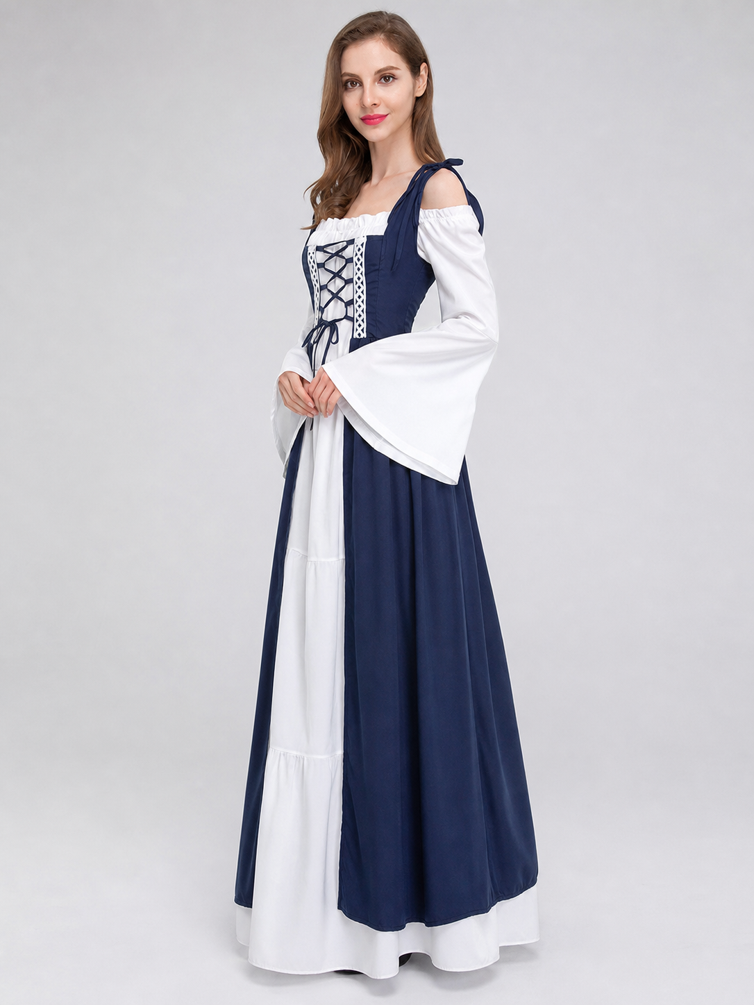 Retro Stage Dress with White Sleeves