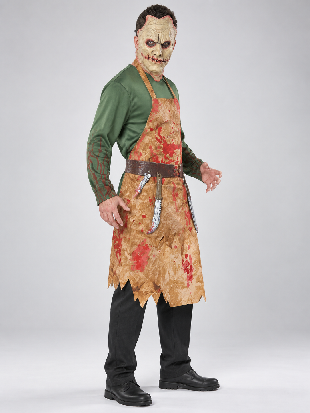 Monster Costume with Mask and Apron side view