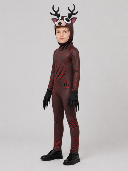 Scary Deer Costume Jumpsuit for Cosplay side view