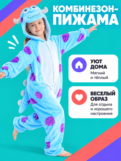 Flannel Hooded Pajama Jumpsuit side view