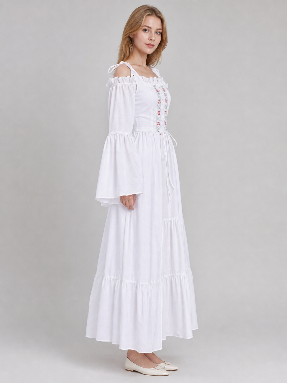 White Palace-Style Cosplay Costume with Corset Bodice