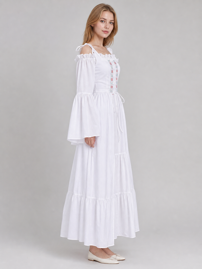 White Palace-Style Cosplay Costume with Corset Bodice